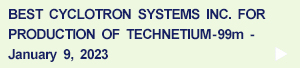 BEST Cyclotron Systems Inc. for Production of Technetium-99m