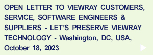 Open Letter to ViewRay Customers, Service, Software Engineers & Suppliers